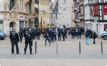 Erfurt - protesty proti koronavirové politice 2021