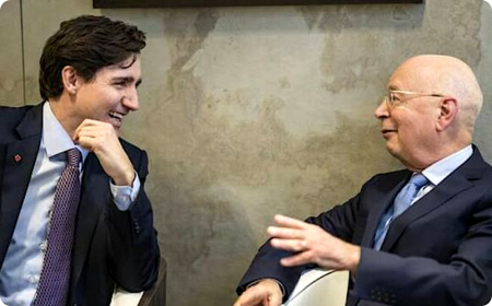 Justin Trudeau a Klaus Schwab