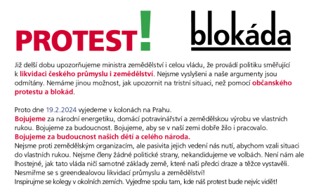 Protest českých zemědělců 19.02.2024 Praha