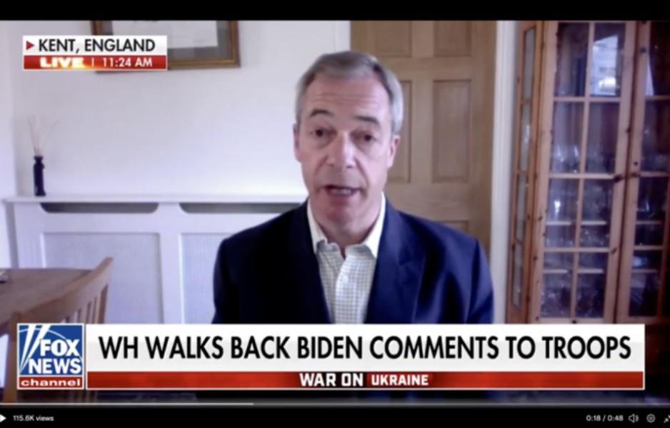 Farage říká, že by měl být Joe Biden ve funkci prezidenta nahrazen