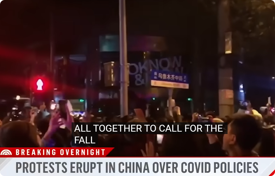 Protesty v Číně proti koronavirovým nařízením a komunistické straně