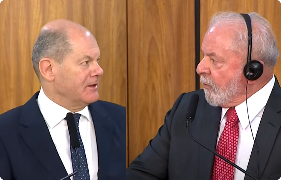 Německý spolkový kancléř Olaf Scholz a prezident Brazílie Lula da Silva