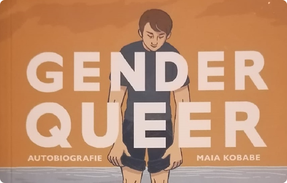 Přebal knihy se sexuálním obsahem „Gender Queer: A Memoir“