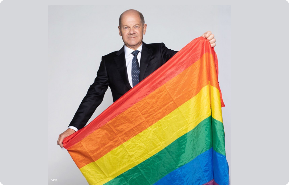 V Německu LGBTQIA propaganda od kancléře Olafa Scholze