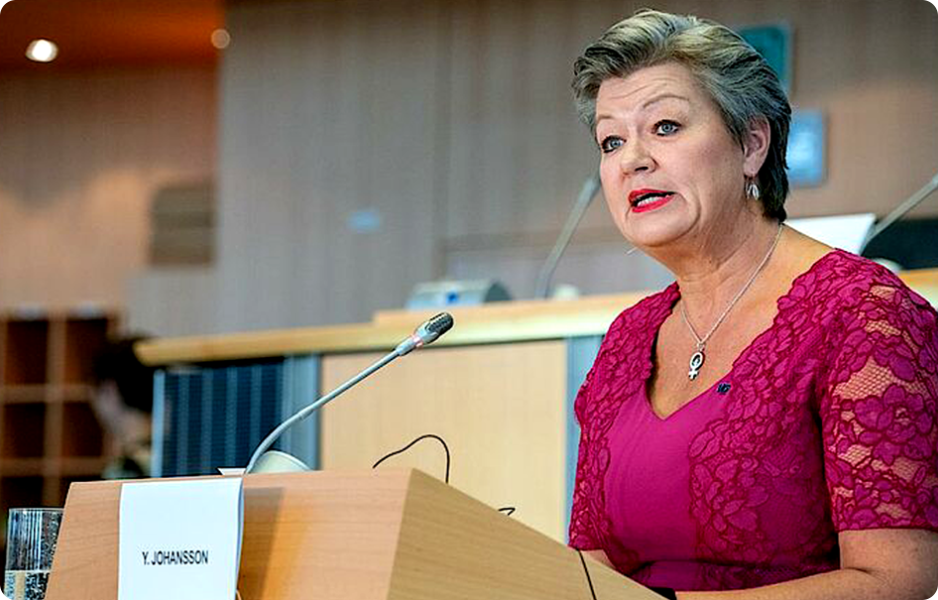 Eurokomisařka Ylva Johansson požaduje navýšení počtu migrantů o jeden milon ročně