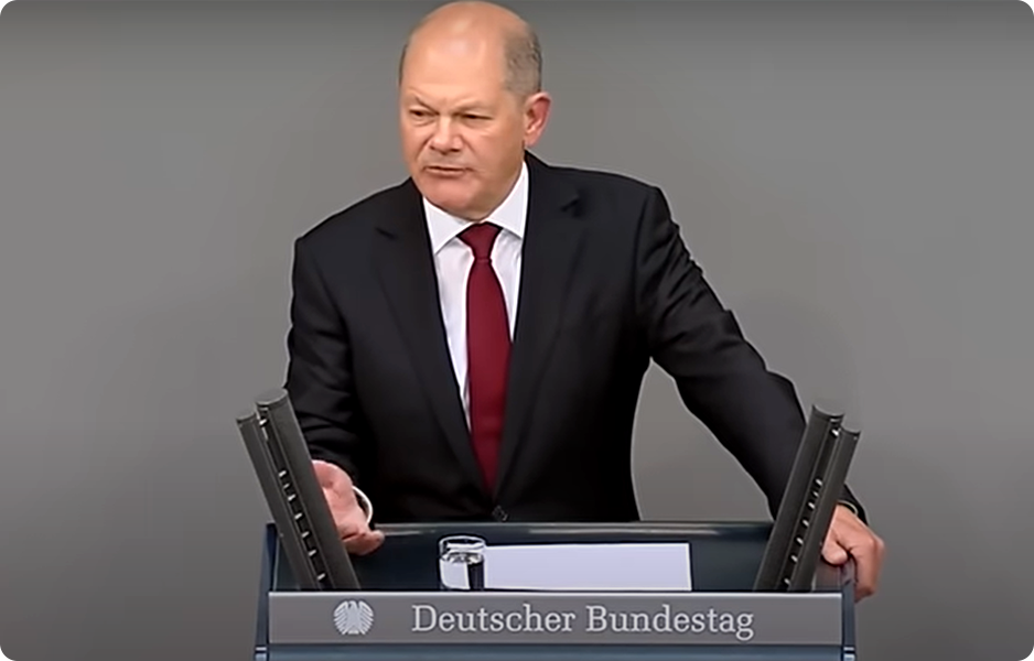 Olaf Scholz v německém Bundestagu