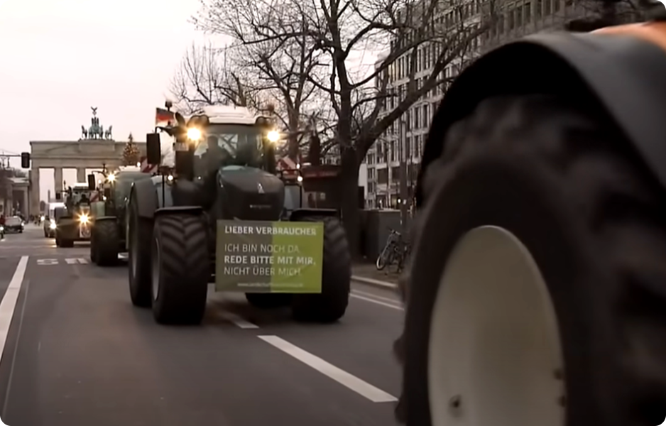 Protesty německých zemědělců v Berlíně pokračují